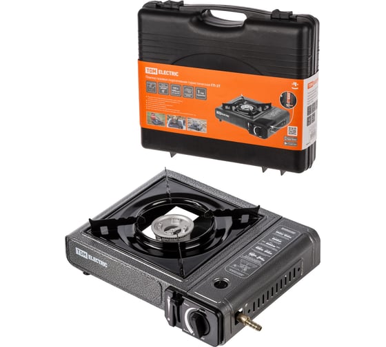 Изображение товара Газовая портативная туристическая плитка TDM ELECTRIC ГП-2Т, одноконф, 2-а типа подключения газа, кейс SQ2517-0002