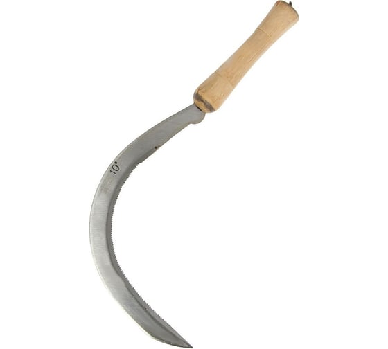 Изображение товара Серп СИМАЛЕНД Травник 10", толщина лезвия 2 мм, деревянная рукоять 1762420