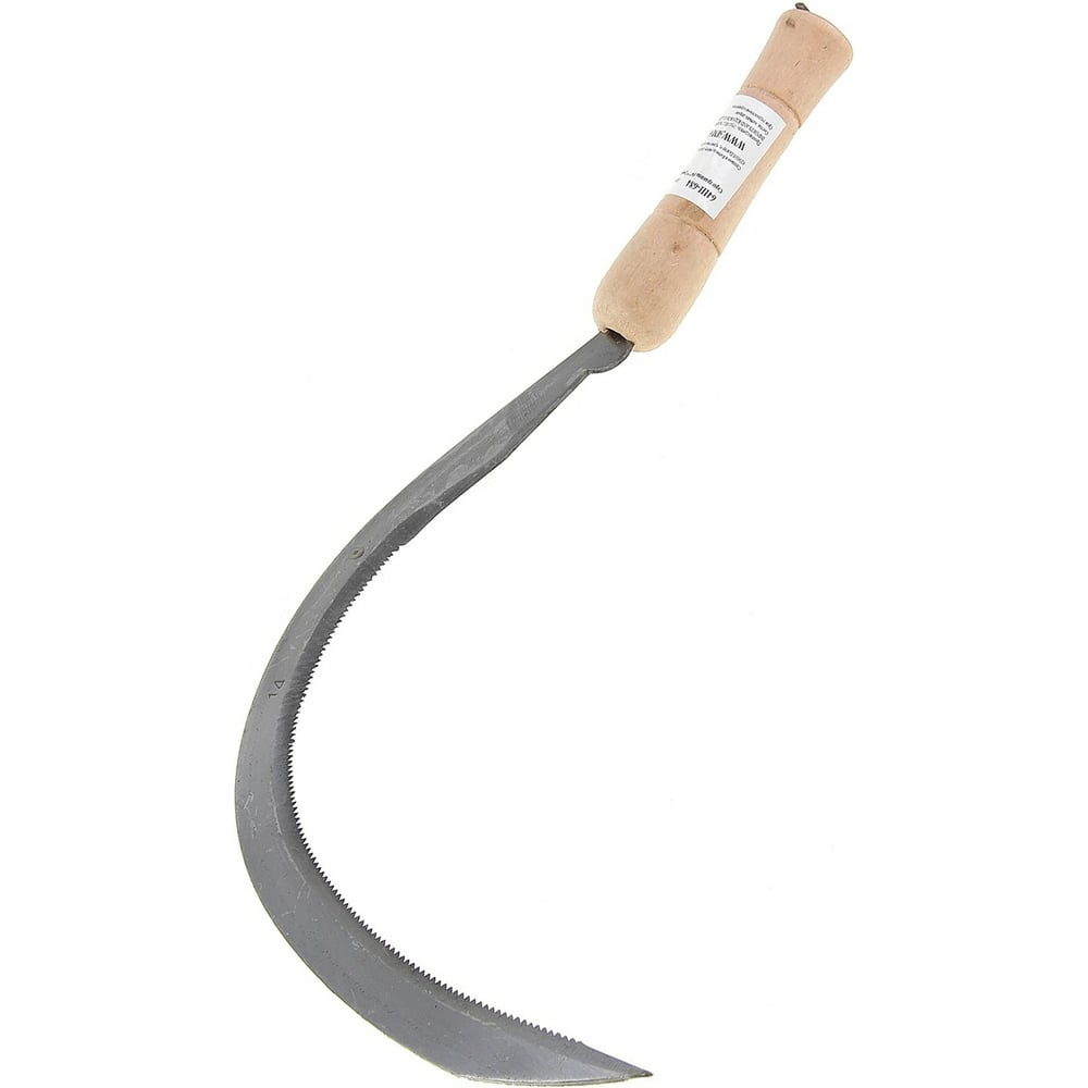 Изображение товара Серп СИМАЛЕНД Травник 14" с деревянной рукоятью и зубцами