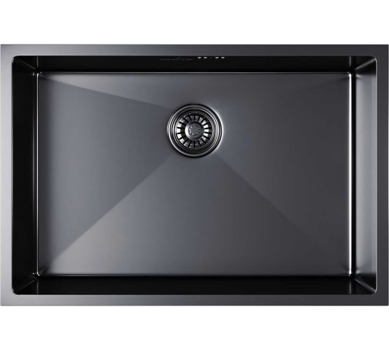 Изображение товара Мойка для подстольного монтажа MIXLINE PRO 65x44х22 см, толщина 3 мм, выпуск 3 1/2, с сифоном, черный графит 548573