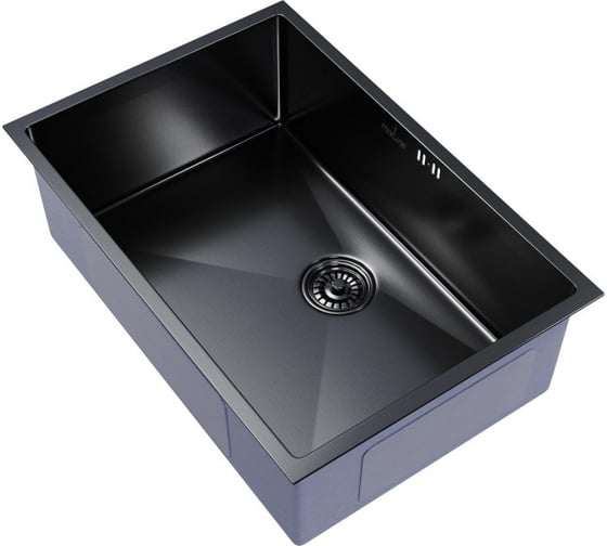 Изображение товара Мойка для подстольного монтажа MIXLINE PRO 65x44х22 см, толщина 3 мм, выпуск 3 1/2, с сифоном, черный графит 548573