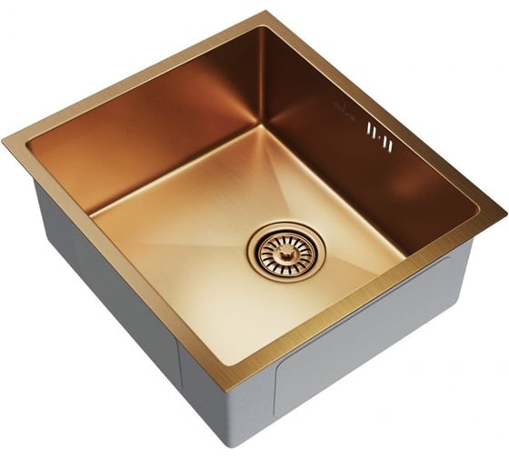 Изображение товара Мойка для подстольного монтажа MIXLINE PRO 50x44х20 см, толщина 3 мм, выпуск 3 1/2, с сифоном, бронза 548571