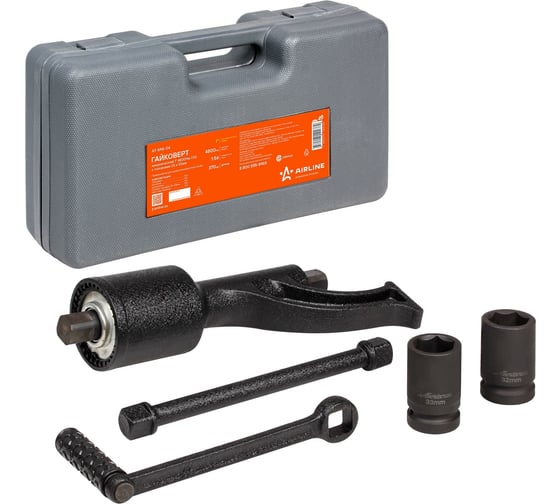 Изображение товара Механический гайковерт AIRLINE 1" 4800 Нм, 1:56, с головками 32 и 33 мм, пластиковый кейс AT-MW-04