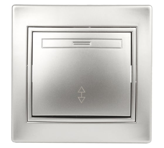 Изображение товара Одноклавишный переключатель Intro Plano 1-103-03 10А-250В, IP20, СУ, алюминий, Б0053746