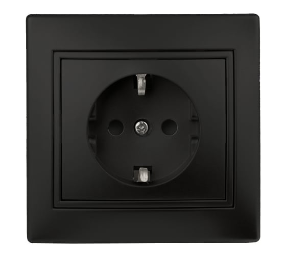 Изображение товара Розетка Intro Plano 1-202-05 с заземлением 2P+E Schuko, 16А-250В, IP20, СУ, антрацит, Б0053881