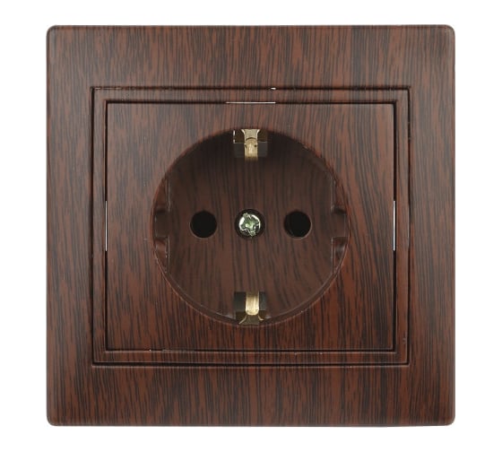 Изображение товара Розетка Intro Plano 1-202-10 с заземлением 2P+E Schuko, 16А-250В, IP20, СУ, венге, Б0053885