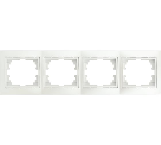 Изображение товара Рамка Intro Plano для розеток и выключателей на 4 поста горизонтальная, СУ, перламутр, Б0053991