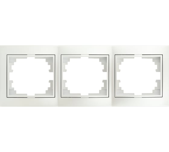 Изображение товара Рамка Intro Plano для розеток и выключателей на 3 поста горизонтальная, СУ, перламутр, Б0053990