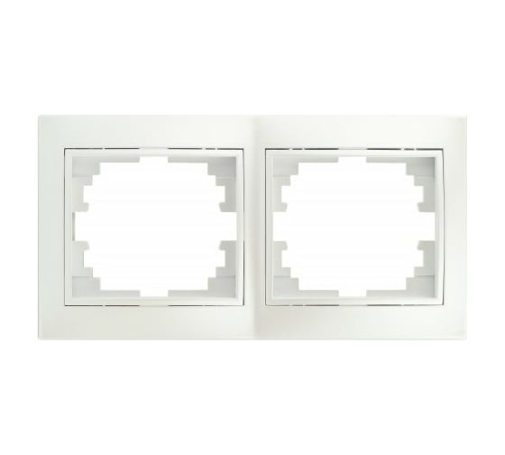 Изображение товара Рамка Intro Plano для розеток и выключателей на 2 поста горизонтальная, СУ, перламутр, Б0053989