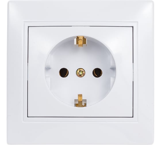 Изображение товара Розетка Intro Plano 1-202-01 с заземлением 2P+E Schuko, 16А-250В, IP20, СУ, белый, Б0053874