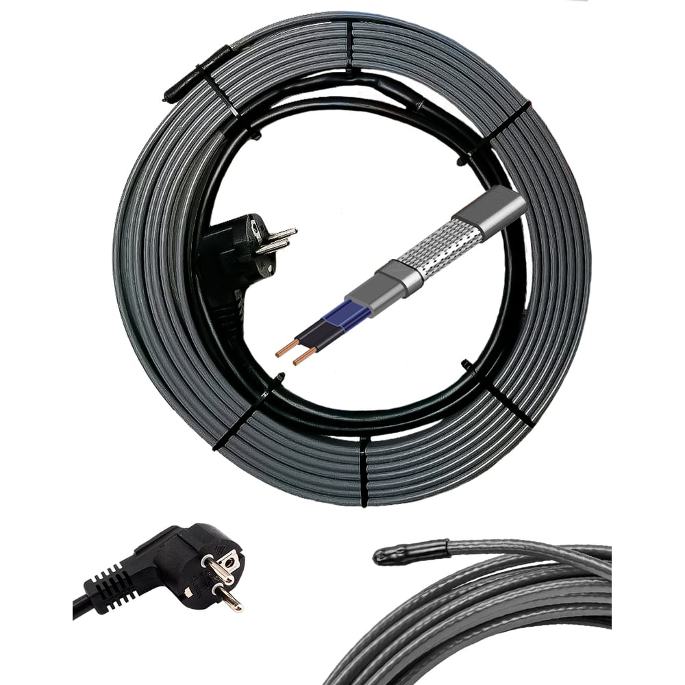 Изображение товара Греющий кабель для труб до 150 мм, саморегулирующийся, 22 м, ООО Ланит