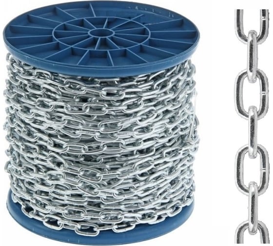 Изображение товара Короткозвенная цепь МЕТАЛЛСЕРВИС DIN 766, 1.5 мм, оцинкованная, 100 м 1232301