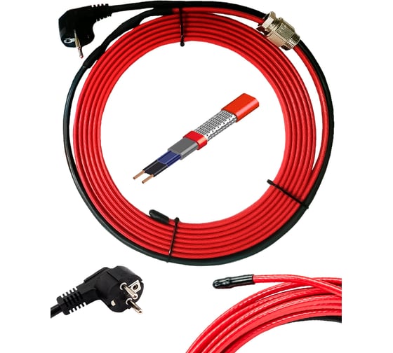 Изображение товара Готовый комплект в трубу с питьевой водой ООО Ланит греющий кабель 15 м LA10B015_15m