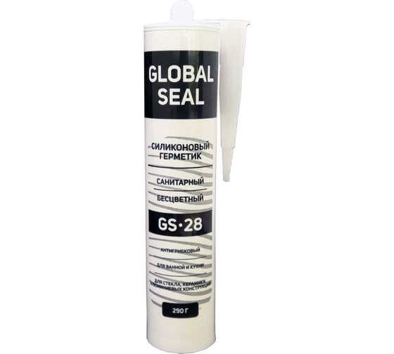 Изображение товара Силиконовый санитарный герметик GlobalSeal GS-28 (прозрачный; 290 гр) 3280013