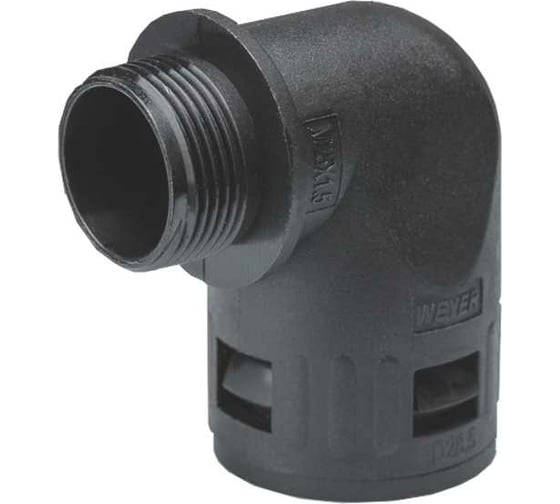 Изображение товара Муфта для гофрированных труб Weyer WQW-M25B/AD28.5 - коннектор угловой, нар. M25x1.5 WE1702500