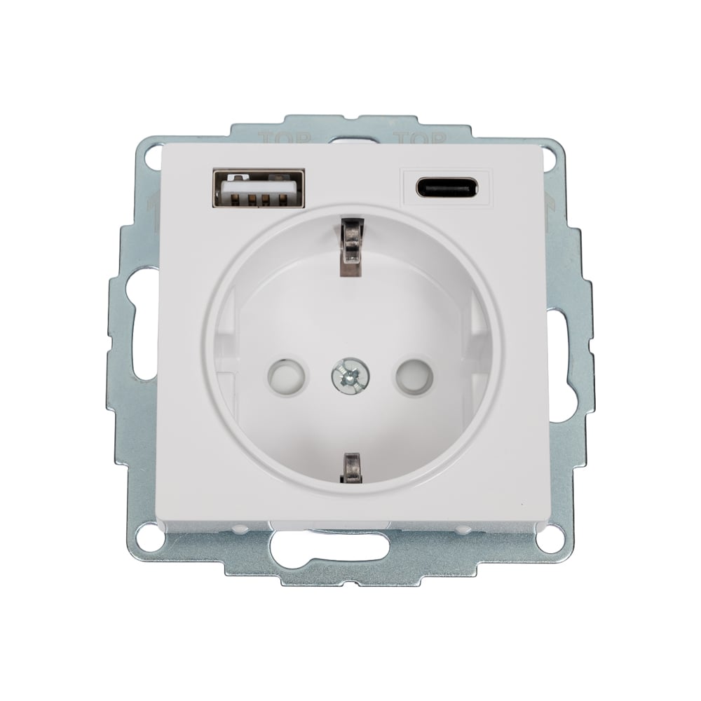 Изображение товара Розетка Systeme Electric AtlasDesign 16А с 2 USB портами белая