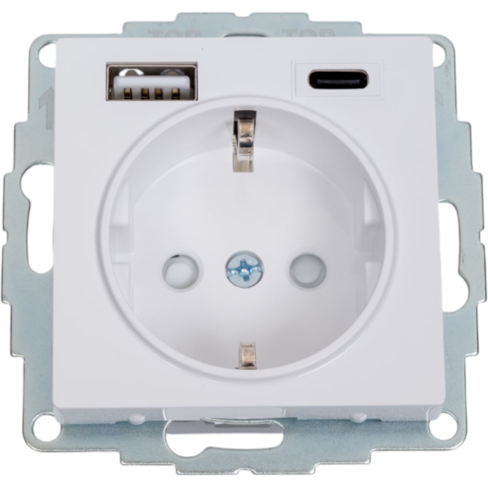 Изображение товара Розетка Systeme Electric AtlasDesign 16А с 2 USB портами белая