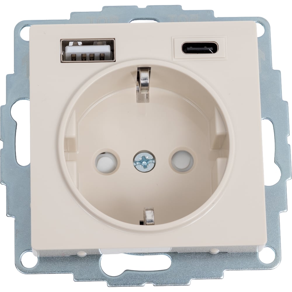 Изображение товара Розетка с USB Schneider Electric ATLASDESIGN 16А бежевый 3 гнезда