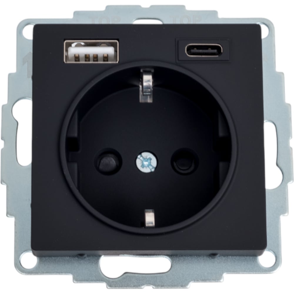 Изображение товара Розетка Schneider Electric ATLASDESIGN 16А с 2 USB A+С, карбон