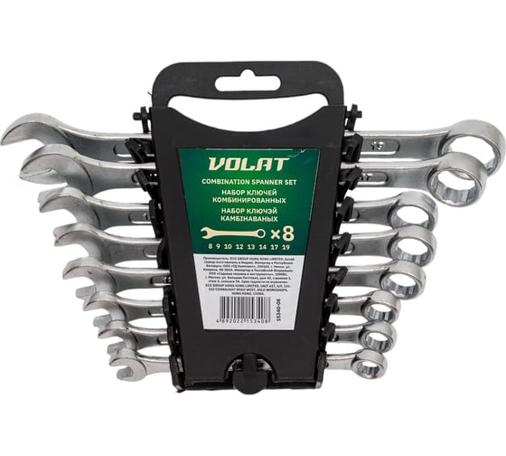 Изображение товара Набор ключей ВОЛАТ комбинированных 8-19 мм 8 предметов 15340-08