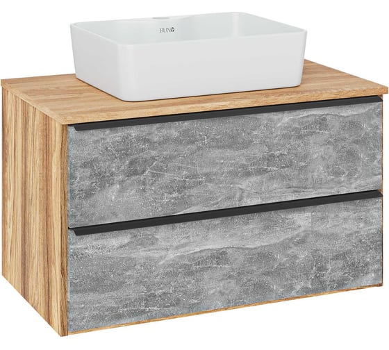 Изображение товара Тумба Runo Мальта 85 серый/дуб под накладной умывальник 56 00-00001100