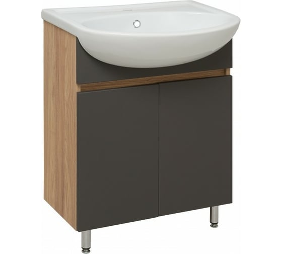 Изображение товара Тумба RUNO Лада 60 графит, под умывальник Уют 60 00-00001165