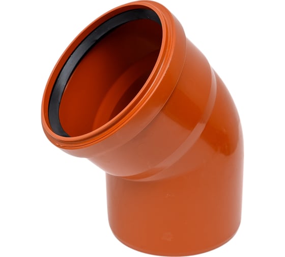 Изображение товара Отвод РемоКолор наружная канализация, рыжий, 45 градусов, 110 мм 141-136
