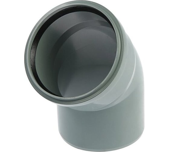 Изображение товара Отвод РемоКолор внутренняя канализация, серый, 45 градусов, 110 мм 141-123