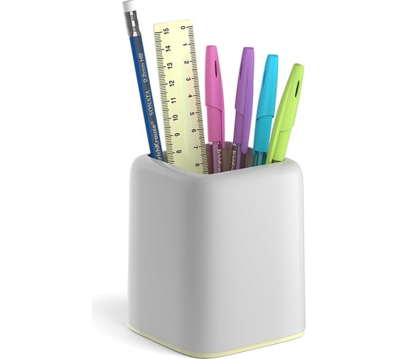 Изображение товара Настольный пластиковый набор ErichKrause Forte Pastel белый с желтой вставкой 53284