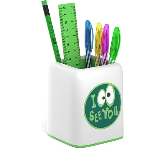 Изображение товара Настольный пластиковый набор ErichKrause Forte Real Croco белый с зеленой вставкой 55738