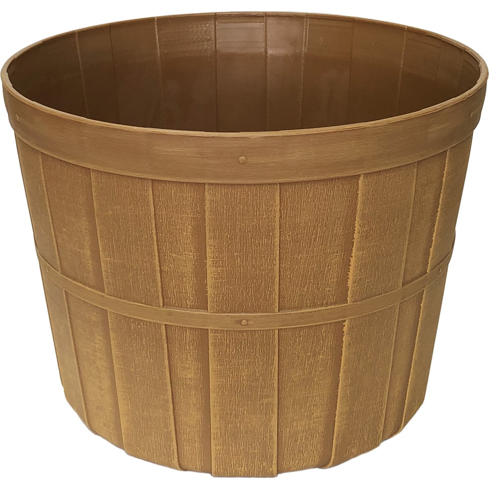 Изображение товара Горшок для растений Репка Бочка 9 л круглый светло-коричневый напольное кашпо