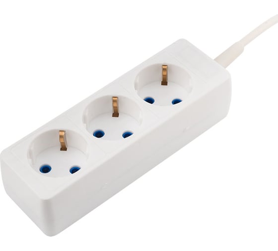 Изображение товара Удлинитель PROCONNECT 3 гнезда 3 м 3x0,75 мм2 с заземлением белый 11-7209