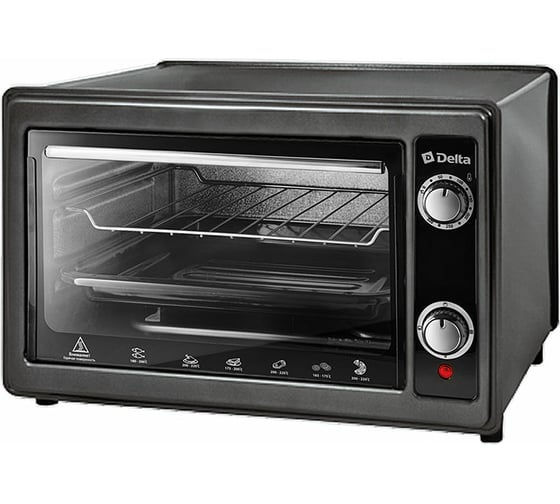 Изображение товара Электрическая духовка DELTA D-0122 с термостатом черная 1300 Вт, 37 л Р1-00004697