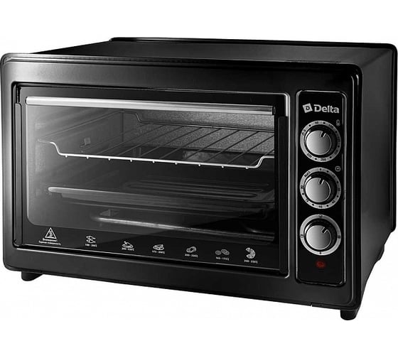 Изображение товара Электрическая духовка DELTA D-0123 с термостатом черная 1300 Вт 0R-00006870