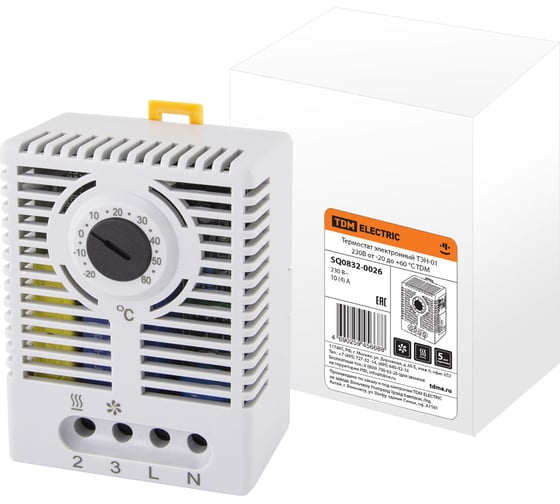 Изображение товара Электронный термостат TDM ELECTRIC ТЭН-01 230В от -20 до +60 градусов C SQ0832-0026