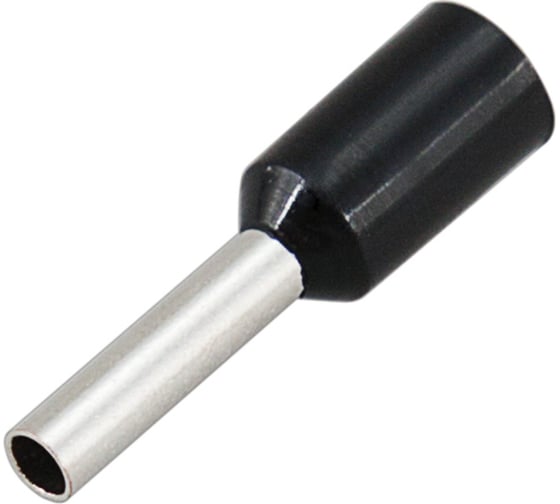 Изображение товара Штыревой втулочный изолированный наконечник REXANT F-8 мм 1.5 мм2, НШВи 1.5-8 черный 10 шт 06-0406-A