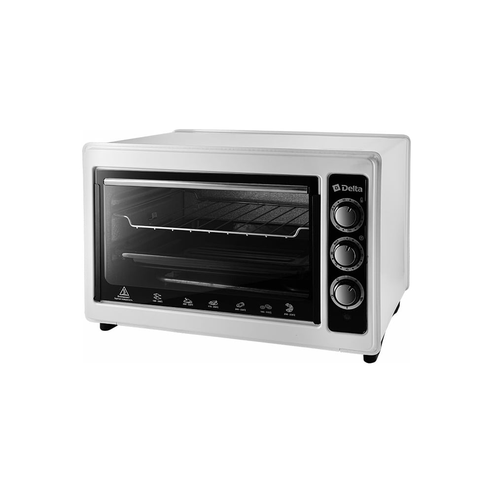 Изображение товара Электрическая духовка DELTA D-0124 с термостатом белая с ТЭНом повышенная мощность, 1300 Вт, 37 л, гриль 0R-00006871