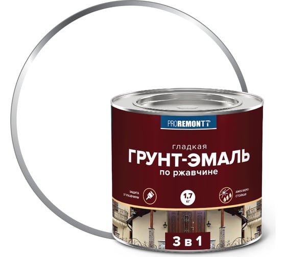 Изображение товара Грунт-эмаль Proremontt 3 в 1 белая, 1.7 кг Лк-00012386