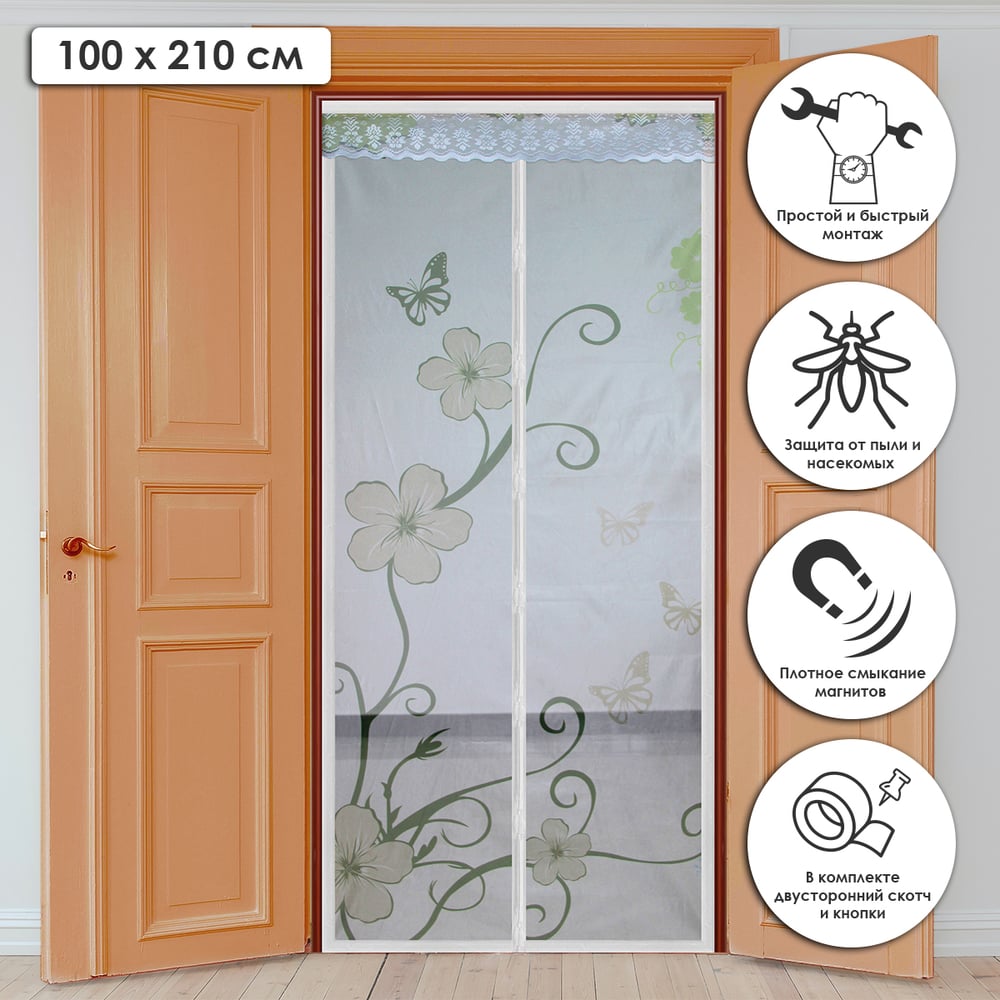 Изображение товара Противомоскитная сетка Rosenberg RTE-400003-White 1000х2100 мм магнитная