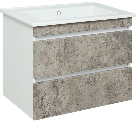 Изображение товара Тумба Runo МАНХЭТТЕН 75 подвесная, серый бетон, под умывальник Оскар 75 00-00001019