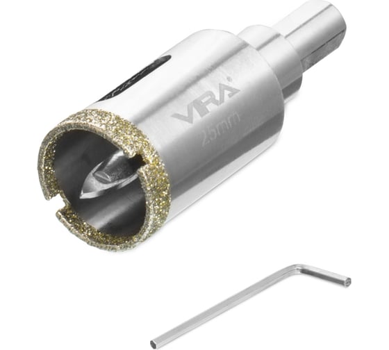 Изображение товара Алмазная коронка VIRA 25 мм по керамограниту и керамике трехгранный хвостовик 559502