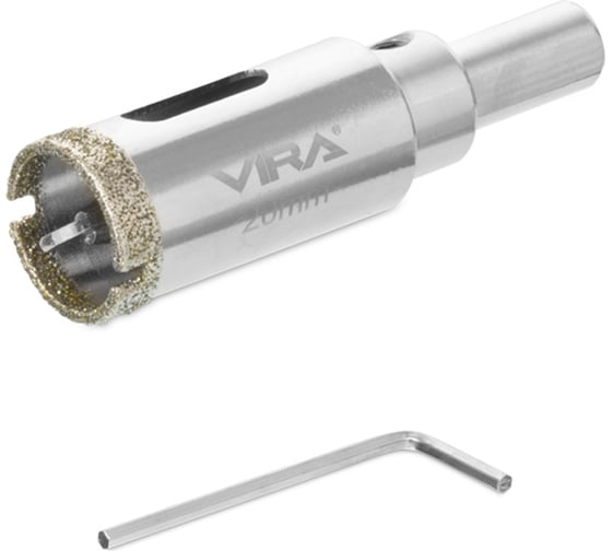 Изображение товара Коронка алмазная VIRA 20 мм по керамограниту и керамике трехгранный хвостовик 559501