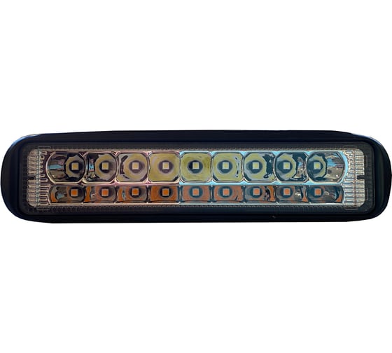 Изображение товара Фара рабочего света Nord-Yada 18 Вт, прямоугольная, 18 диодов, сторобоскоп, 6 режимов, белый/желтый, 150х38х40 908618