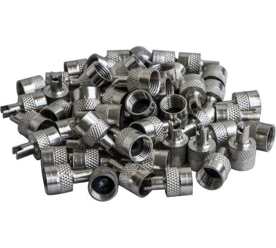 Изображение товара Колпачки на шинный вентиль Airline с ключом, хром, металл, 60 шт. AVC-60-04