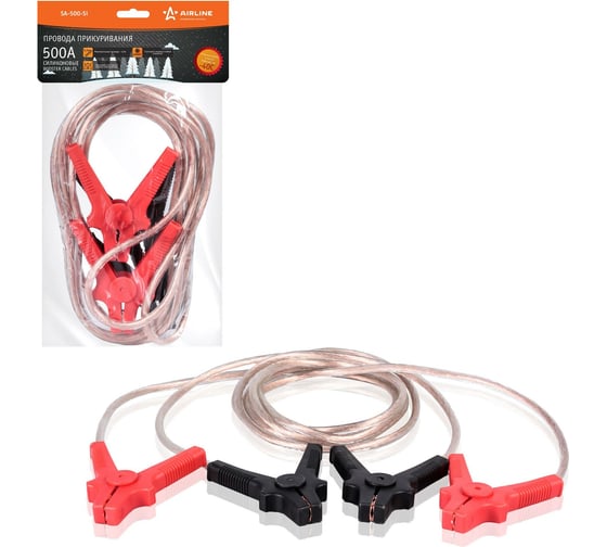Изображение товара Провода прикуривания Airline 500 А, 4.5 м, 12/24 В, силиконовые SA-500-Si