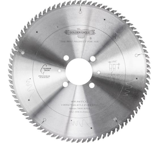 Изображение товара Диск пильный HW основной (400x75x4.4/3.2 мм; Z84; TR-F) Golden Eagle TL00001184
