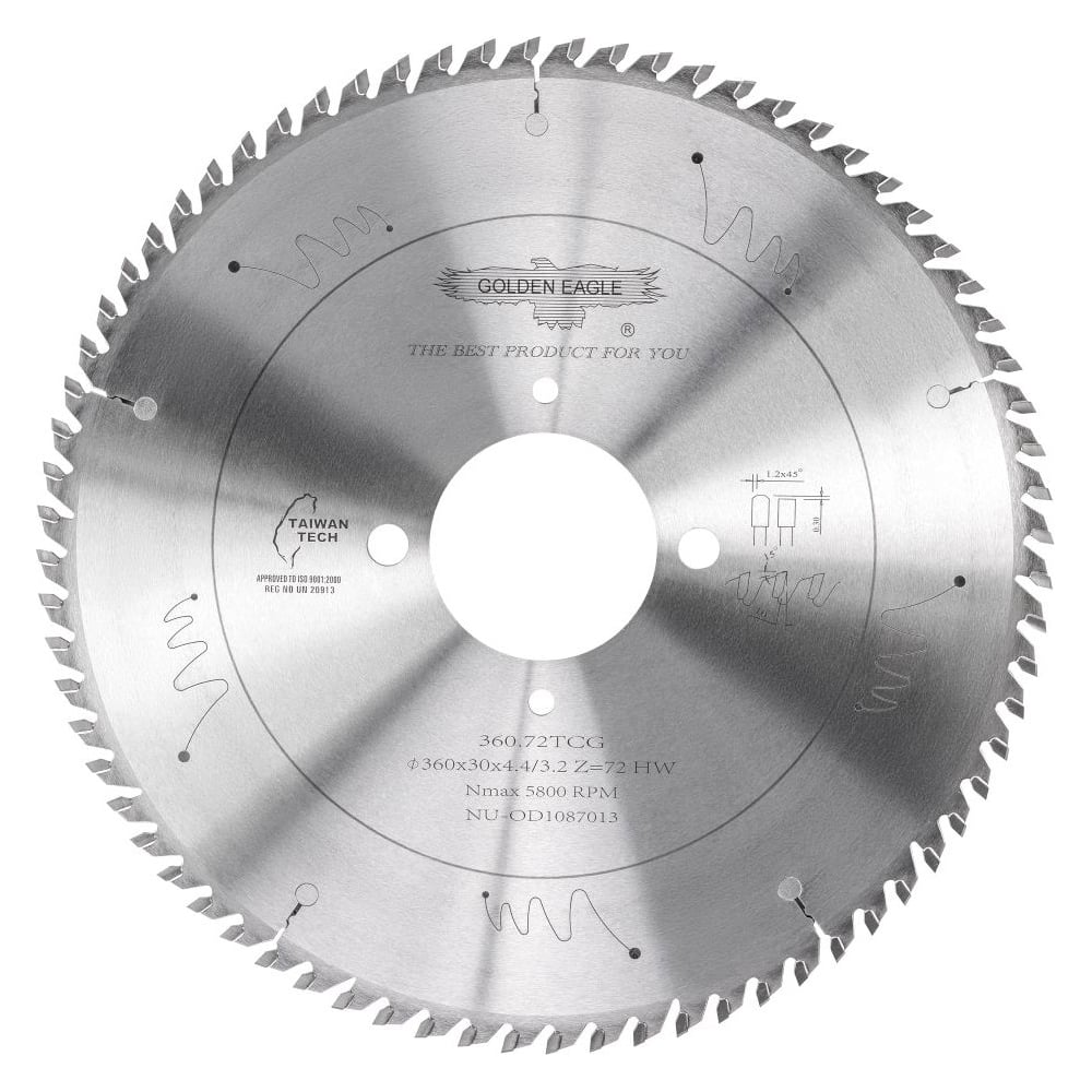 Изображение товара Диск пильный Golden Eagle для ламината 360 мм 72 зуба TL00000036