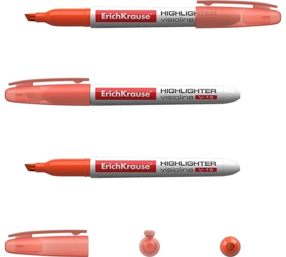 Изображение товара Текстмаркер ErichKrause Visioline V-15 цвет чернил оранжевый, в коробке по 12 шт 30968