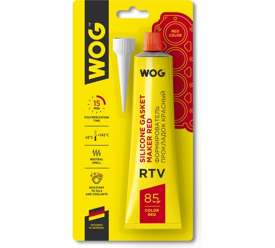 Изображение товара Нейтральный герметик формирователь прокладок WOG RTV-силиконовый высокотемпературный WGC0762