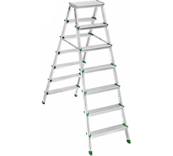 Изображение товара Двусторонняя алюминиевая стремянка Sarayli 7x7 ступеней 18209